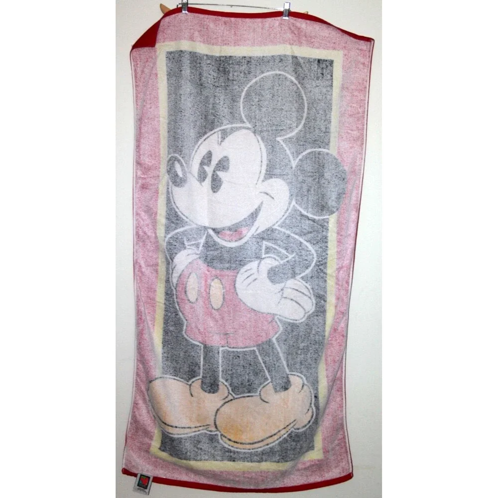Disney Mickey Mouse Classic Design Beach Pool Towel Super Soft Large Size 30x57